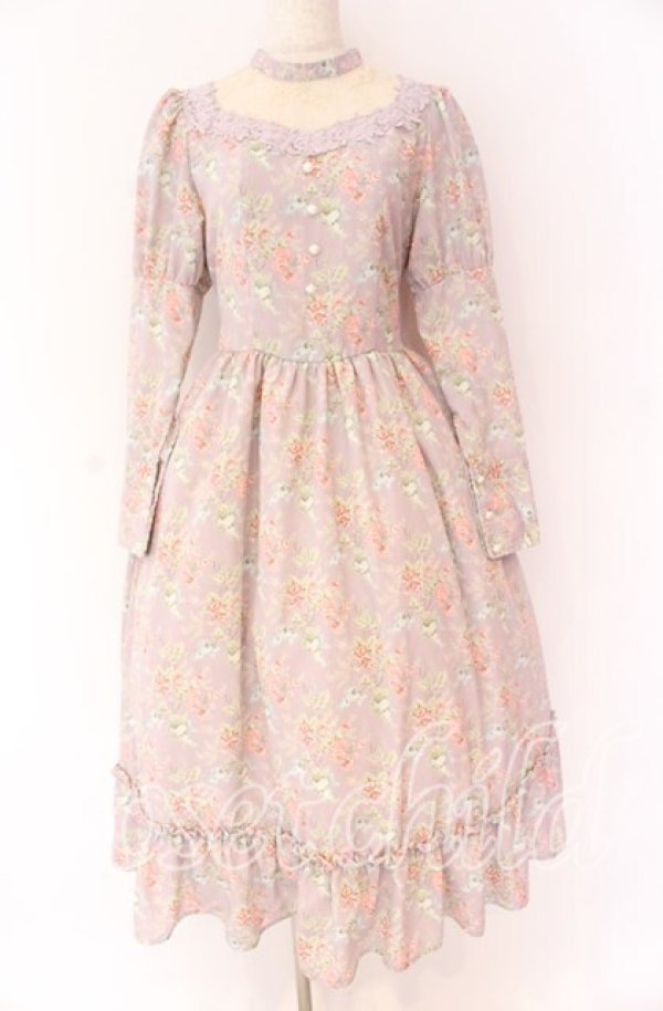 画像1: Kurumi Collaboration / KRハナジゴスリーブワンピース M ラベンダー O-25-10-29-068-LO-OP-IG-OS (1)