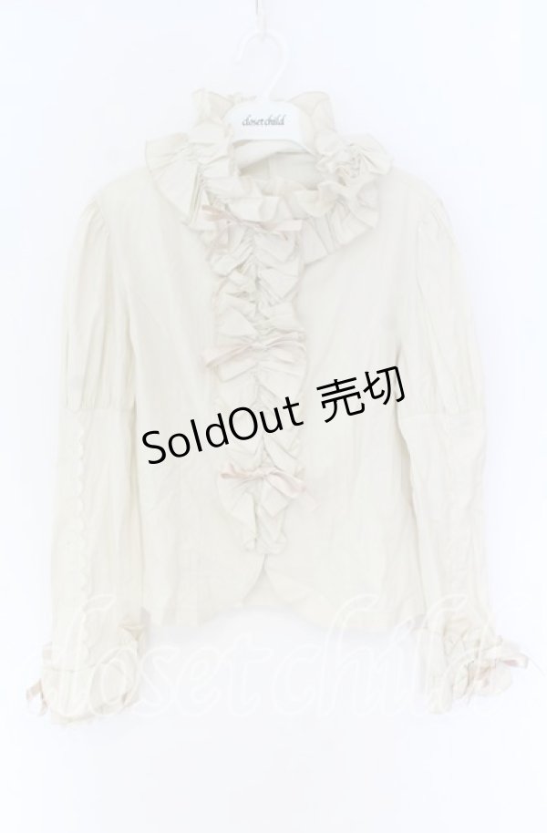 画像1: metamorphose / 共フリルブラウス（マトンスリーブ）  ベージュ O-25-10-29-071-ME-BL-IG-OS (1)