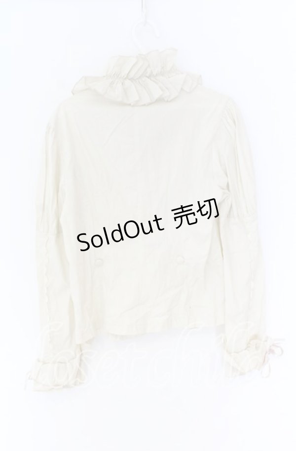 画像3: metamorphose / 共フリルブラウス（マトンスリーブ）  ベージュ O-25-10-29-071-ME-BL-IG-OS (3)