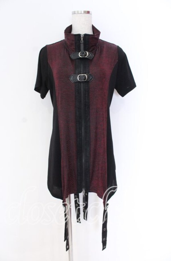 画像1: Qutie Frash / アーム付きZIPカーデ  レッド×ブラック O-25-10-29-073-QU-TO-IG-OS (1)