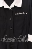 画像2: HELL CAT PUNKS / バイカラーシャツワンピース  ブラック×ホワイト O-25-10-29-075-PU-OP-IG-OS (2)