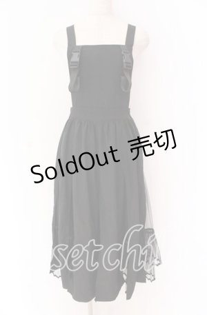 画像: Jamie エーエヌケー / 胸バックルジャンパースカート  クロ O-25-10-29-076-LO-OP-IG-OS