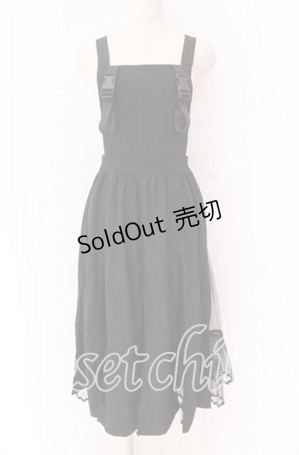 画像1: Jamie エーエヌケー / 胸バックルジャンパースカート  クロ O-25-10-29-076-LO-OP-IG-OS (1)