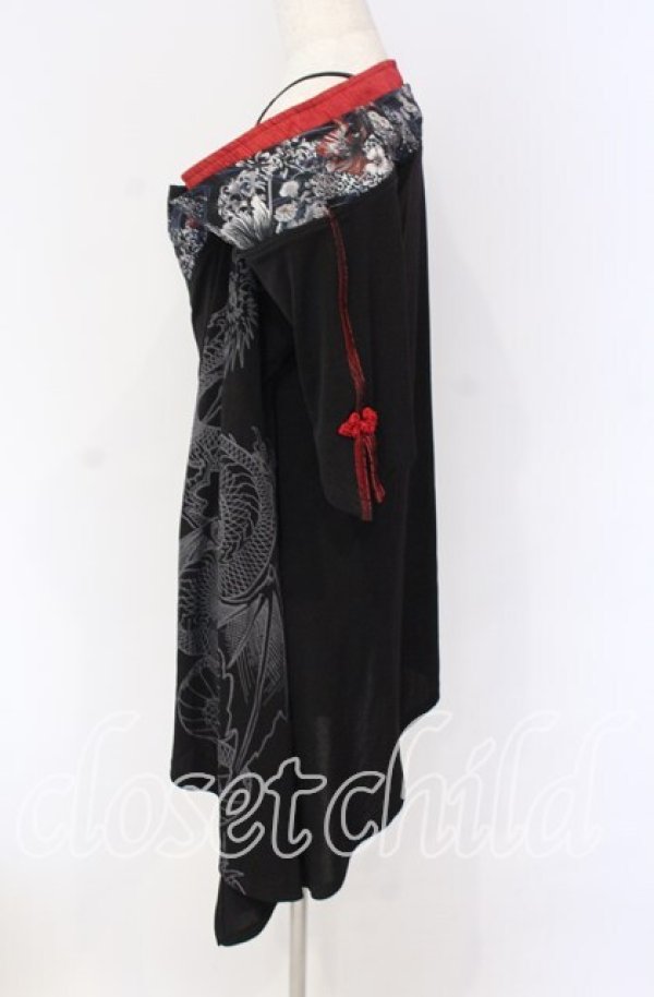 画像2: Qutie Frash / オフショルカットソー  レッド×ブラック O-25-10-29-009-QU-TO-IG-OS (2)