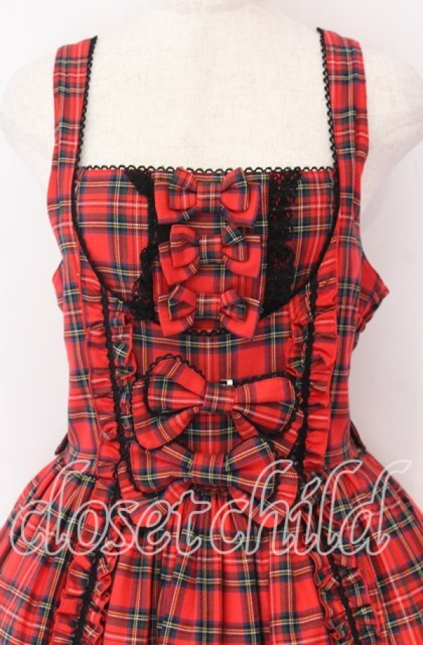 画像2: metamorphose / フロントあきフリルジャンパースカート 1 アカ O-25-10-29-077-ME-OP-IG-OS (2)