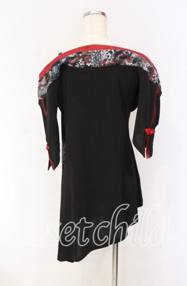 画像3: Qutie Frash / オフショルカットソー  レッド×ブラック O-25-10-29-009-QU-TO-IG-OS (3)