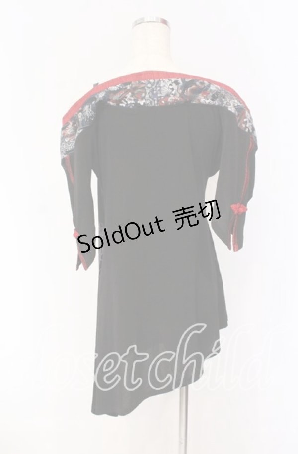画像3: Qutie Frash / オフショルカットソー  レッド×ブラック O-25-10-29-009-QU-TO-IG-OS (3)