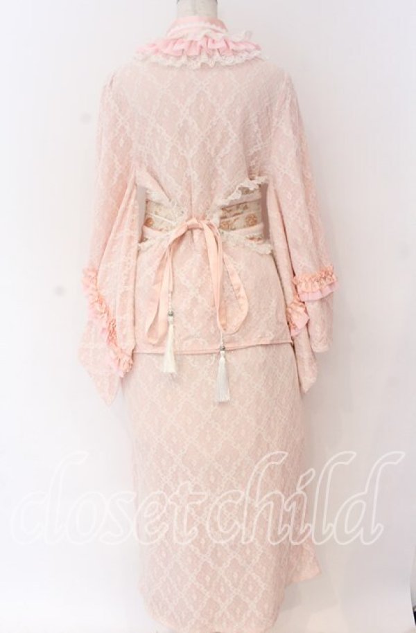 画像5: Hoshibako Works / 月影の待ちびと和様セットアップワンピース  ピンク O-25-10-29-081-LO-OP-IG-OS (5)