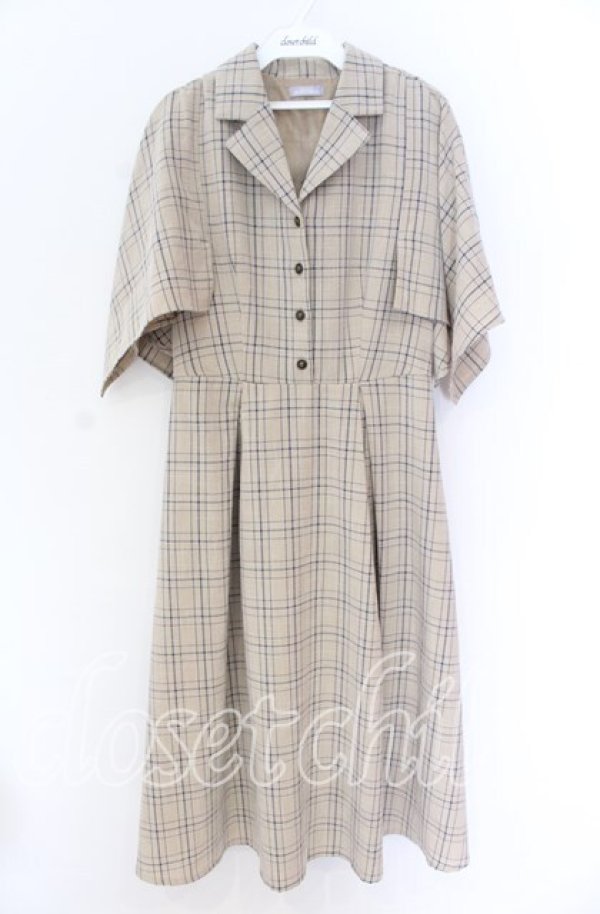 画像1: axes femme POETIQUE / イレヘムケープシャツ風ワンピース  グレー O-25-10-29-083-AX-OP-IG-OS (1)