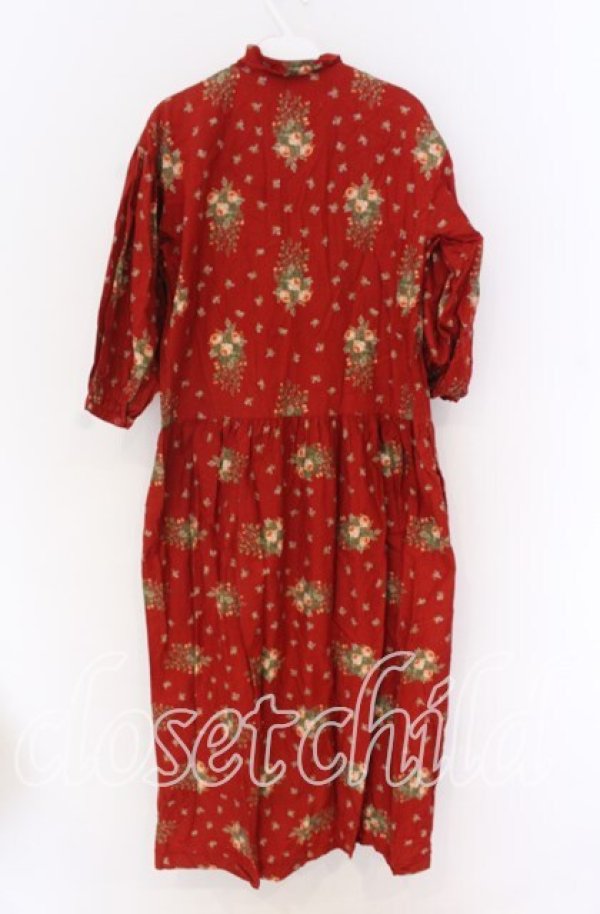 画像3: PINK HOUSE / ローズブーケ柄ワンピース  アカ O-25-10-29-084-LO-OP-IG-OS (3)