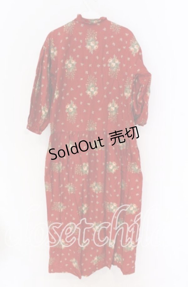 画像3: PINK HOUSE / ローズブーケ柄ワンピース  アカ O-25-10-29-084-LO-OP-IG-OS (3)