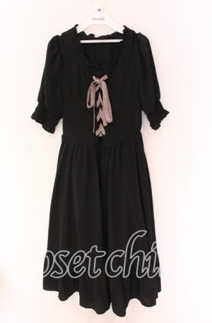 画像: m petit by misako / AMレースアップワンピース M クロ O-25-10-29-090-LO-OP-IG-OS