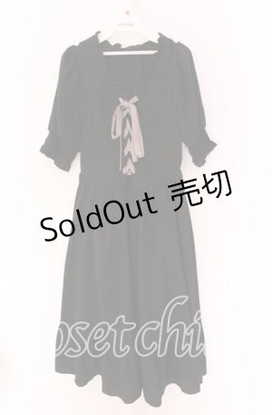 画像: m petit by misako / AMレースアップワンピース M クロ O-25-10-29-090-LO-OP-IG-OS