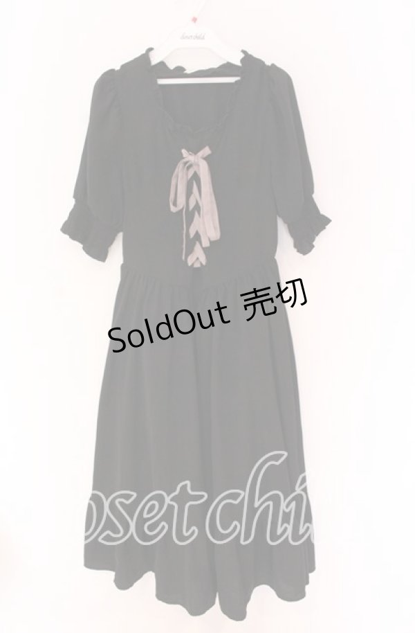 画像1: m petit by misako / AMレースアップワンピース M クロ O-25-10-29-090-LO-OP-IG-OS (1)