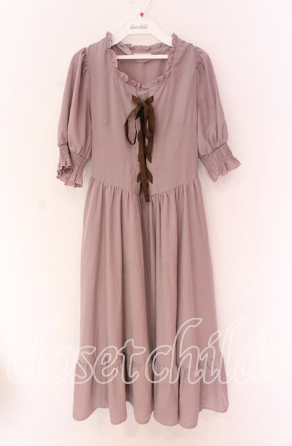 画像1: m petit by misako / AMレースアップワンピース M ピンク O-25-10-29-091-LO-OP-IG-OS (1)