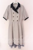 画像1: axes femme POETIQUE / ダブル釦フィッシュテールワンピース  グレー×ネイビー O-25-10-29-092-AX-OP-IG-OS (1)