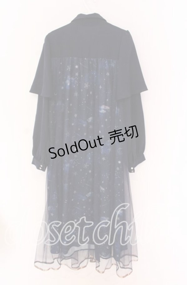 画像2: axes femme / ステラートプリントシャツワンピース F ネイビー O-25-10-29-095-AX-OP-OW-OS (2)