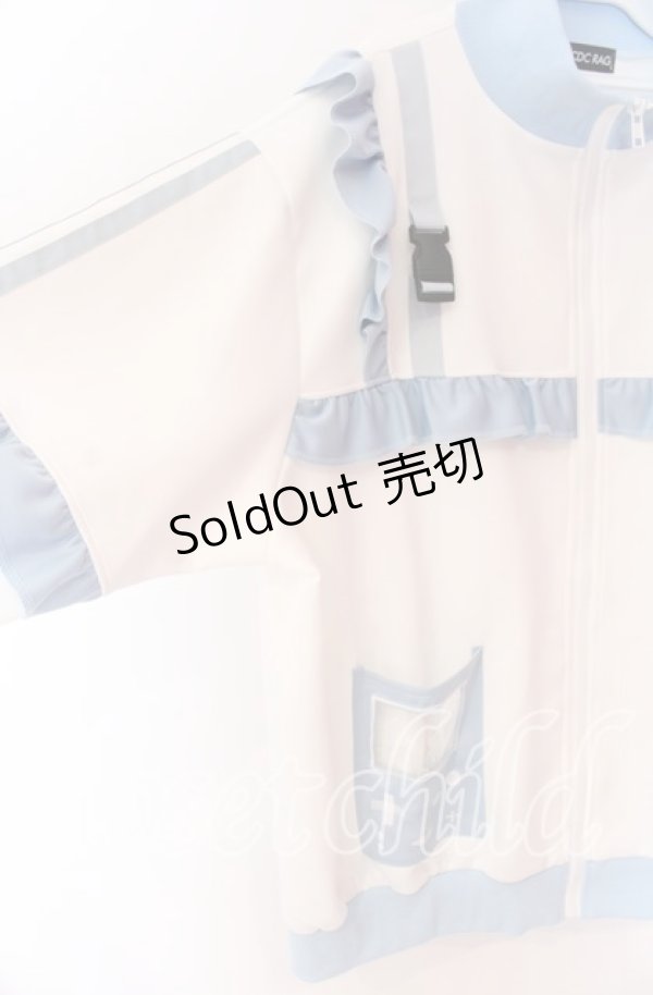 画像2: ACDC RAG / GAME OVERフリルジャケット  ホワイト×サックス O-25-10-29-098-PU-JA-IG-OS (2)