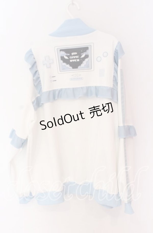 画像4: ACDC RAG / GAME OVERフリルジャケット  ホワイト×サックス O-25-10-29-098-PU-JA-IG-OS (4)
