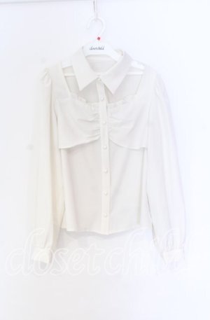 画像: Jamieエーエヌケー / デコルテあきブラウス  シロ O-25-10-29-012-LO-BL-IG-OS