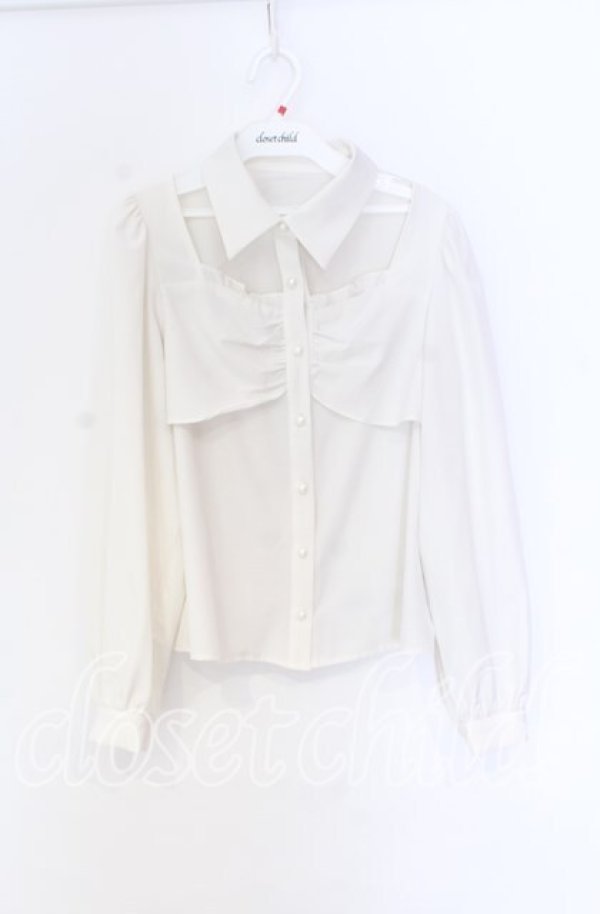 画像1: Jamieエーエヌケー / デコルテあきブラウス  シロ O-25-10-29-012-LO-BL-IG-OS (1)