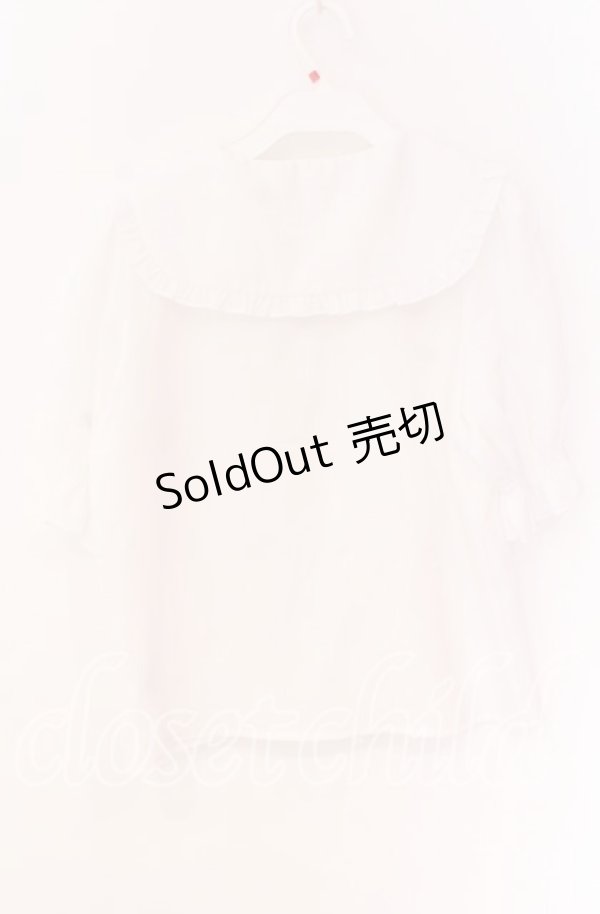 画像2: Amavel / フリル半袖ブラウス  シロ O-25-10-29-100-CA-BL-IG-OS (2)