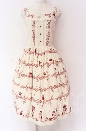 画像: Innocent World / おさんぽ柄ジャンパースカート M キナリ O-25-10-29-102-IW-OP-OW-OS