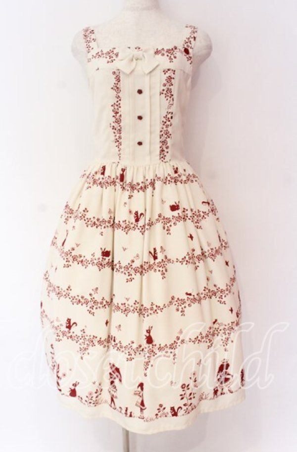 画像1: Innocent World / おさんぽ柄ジャンパースカート M キナリ O-25-10-29-102-IW-OP-OW-OS (1)