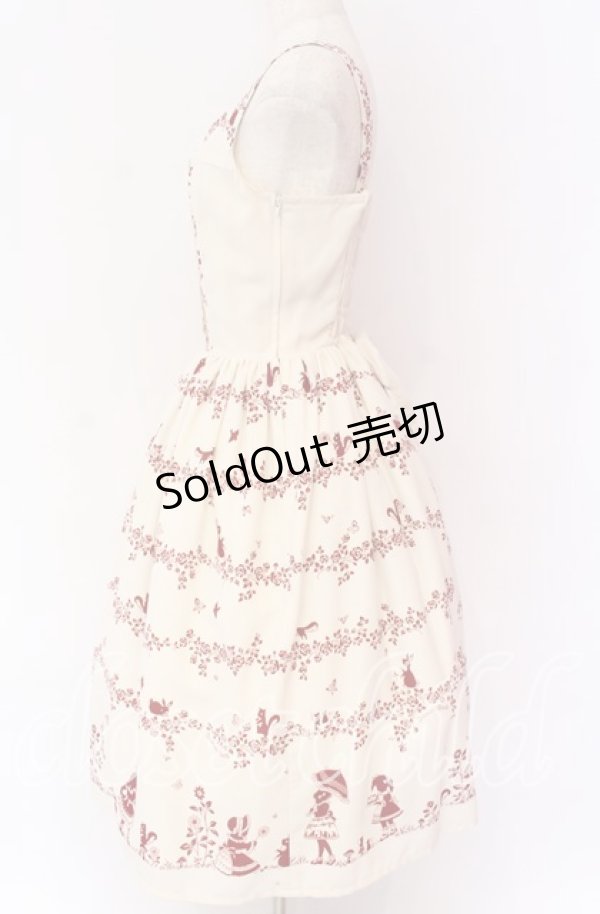 画像2: Innocent World / おさんぽ柄ジャンパースカート M キナリ O-25-10-29-102-IW-OP-OW-OS (2)