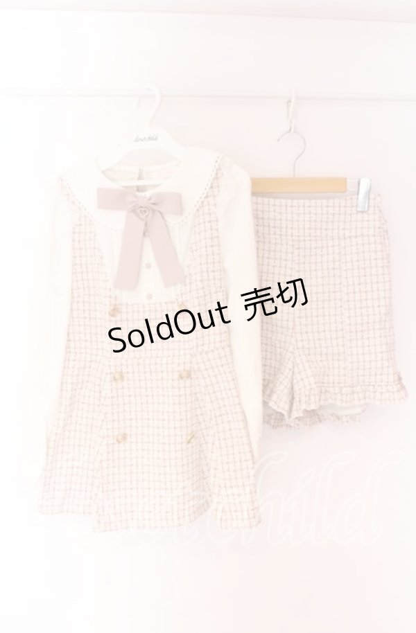 画像2: LIZ LISA / ツィードセットアップ  ピンク O-25-10-29-105-LO-OP-OW-OS (2)