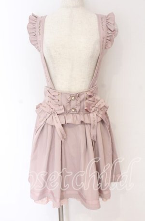 画像: LIZ LISA / メッセージリボンサスペンダー付きスカート  ピンク O-25-10-29-107-LO-SK-OW-OS