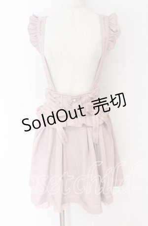 画像: LIZ LISA / メッセージリボンサスペンダー付きスカート  ピンク O-25-10-29-107-LO-SK-OW-OS