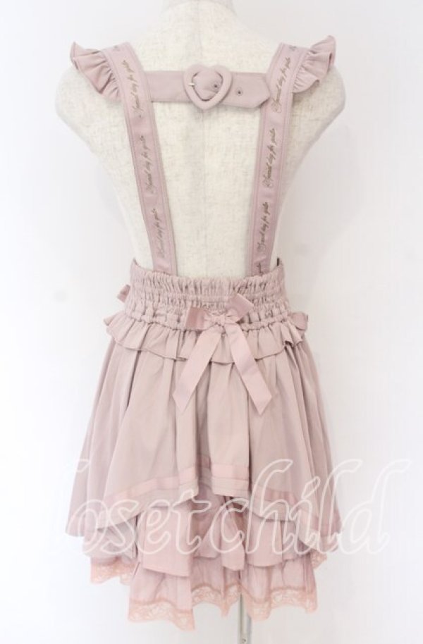 画像2: LIZ LISA / メッセージリボンサスペンダー付きスカート  ピンク O-25-10-29-107-LO-SK-OW-OS (2)