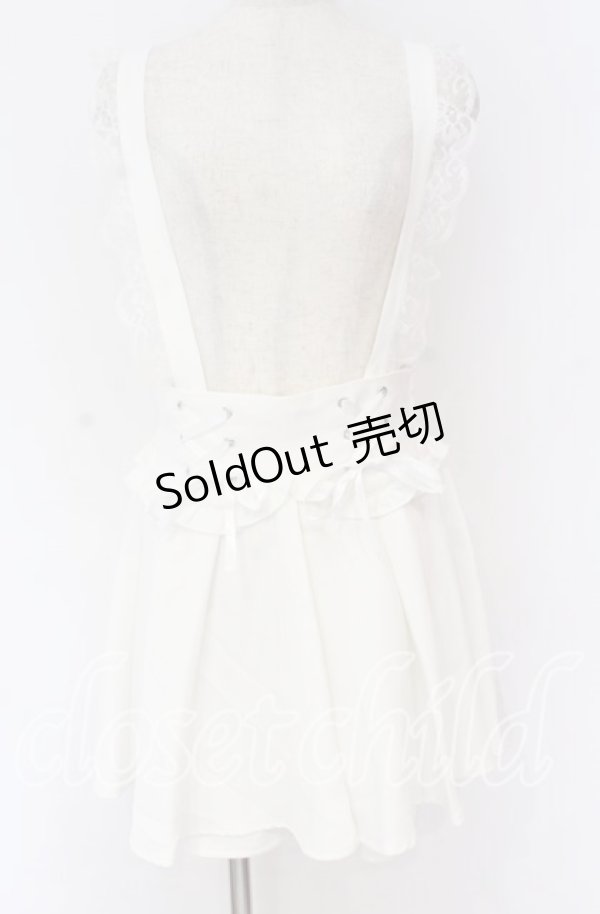 画像1: NOEMIE / サス付きスピンドルスカパン  シロ O-25-10-29-108-LO-SK-OW-OS (1)