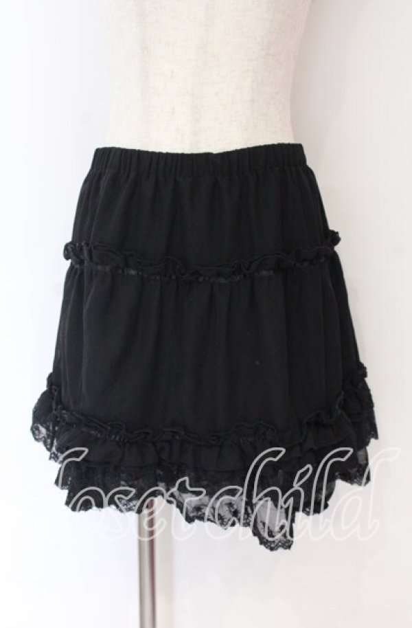 画像1: axes femme / レースシフォンスカート  クロ O-25-10-29-111-AX-SK-IG-OS (1)