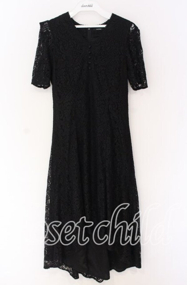 画像1: EATME / Vネックレースワンピース  クロ O-25-10-29-013-LO-OP-IG-OS (1)