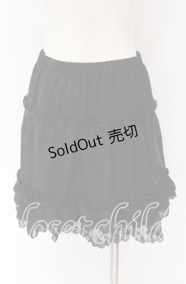 画像2: axes femme / レースシフォンスカート  クロ O-25-10-29-111-AX-SK-IG-OS (2)