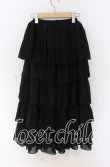 画像2: MARBLE / 5段フリルロングボリュームスカート  ブラック O-25-10-29-114-GO-SK-IG-OS (2)