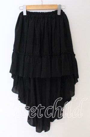 画像: MARBLE / 前短後長スカート  ブラック O-25-10-29-120-GO-SK-OW-OS