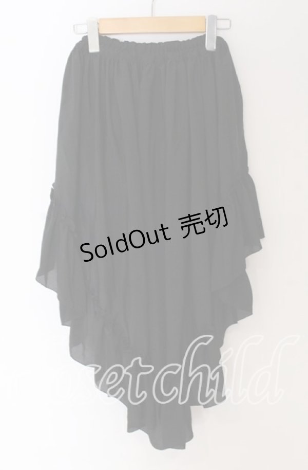 画像2: MARBLE / 前短後長スカート  ブラック O-25-10-29-120-GO-SK-OW-OS (2)