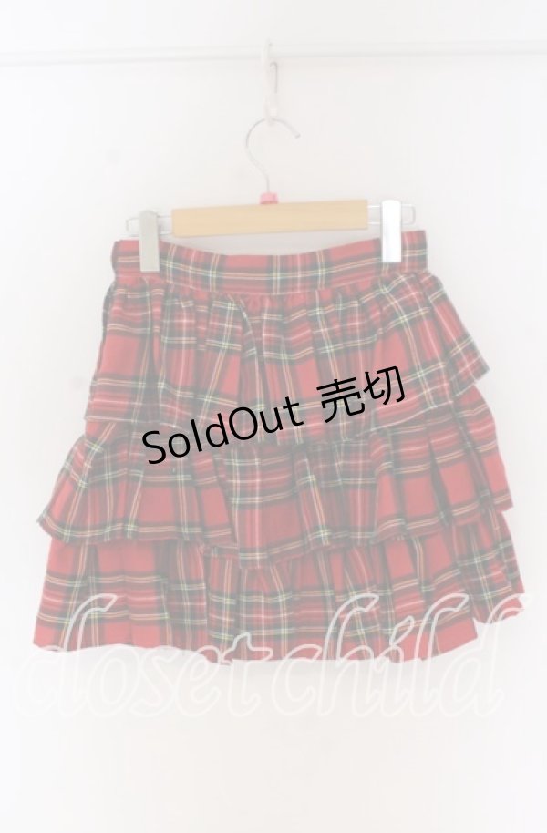 画像2: CHOICE / タータンチェックティアードスカート M レッド O-25-10-29-124-PU-SK-IG-OS (2)