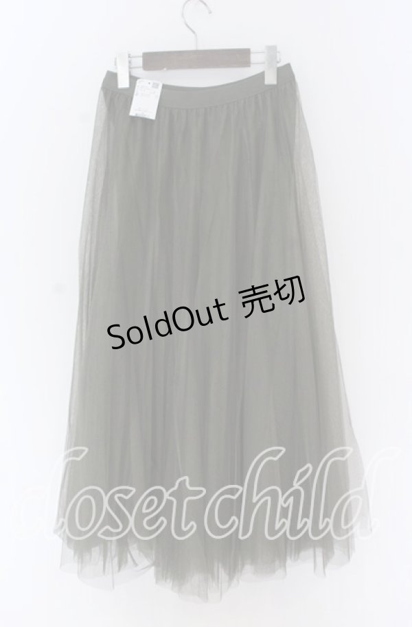 画像2: axes femme / ロングチュールスカート  グリーン O-25-10-29-126-AX-SK-IG-OS (2)