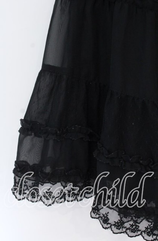 画像2: axes femme / ドットチュール切り替えシフォンスカート  クロ O-25-10-29-127-AX-SK-IG-OS (2)