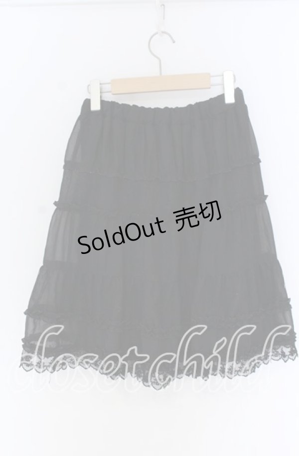 画像3: axes femme / ドットチュール切り替えシフォンスカート  クロ O-25-10-29-127-AX-SK-IG-ZT038 (3)