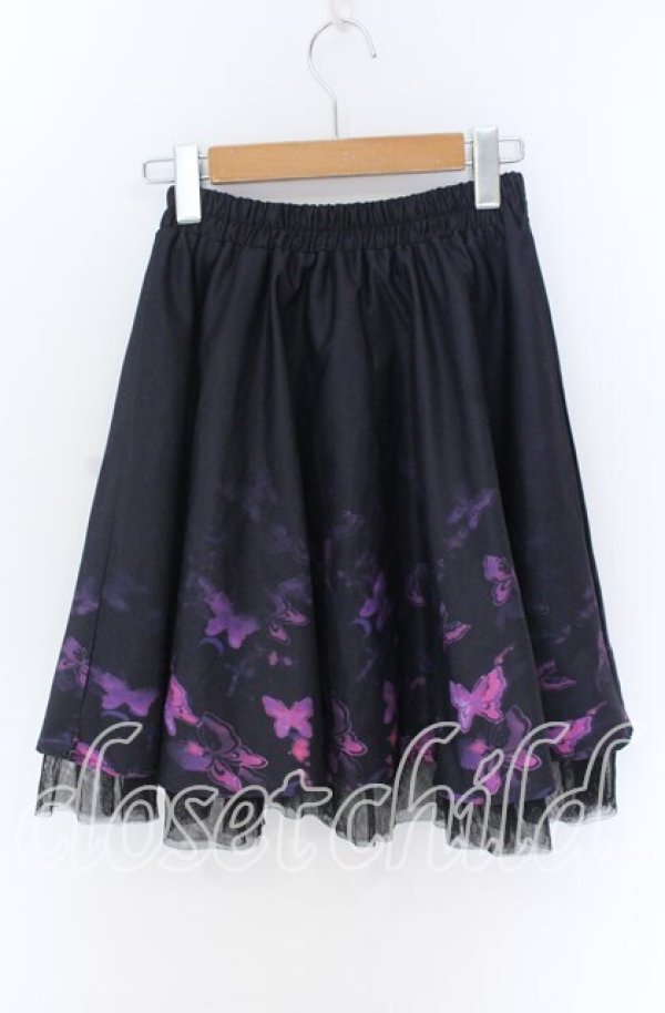 画像2: NieR Clothing / チュール付きMINI SKIRT【Butterfly】スカート  パープル×ブラック O-25-10-29-128-PU-SK-IG-OS (2)