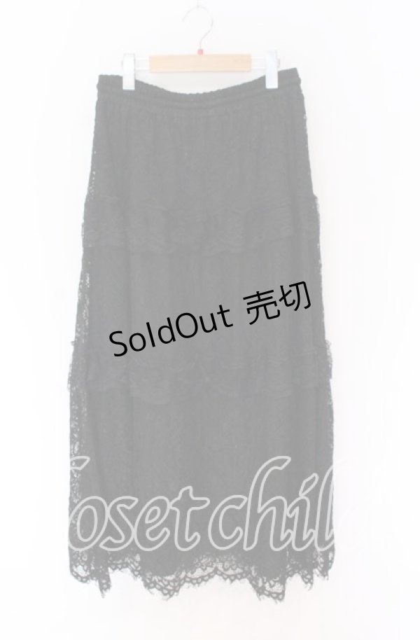 画像1: DARK IN LOVE / Gothic ruffle lace long skirt スカート  ブラック O-25-10-29-131-PU-SK-IG-OS (1)