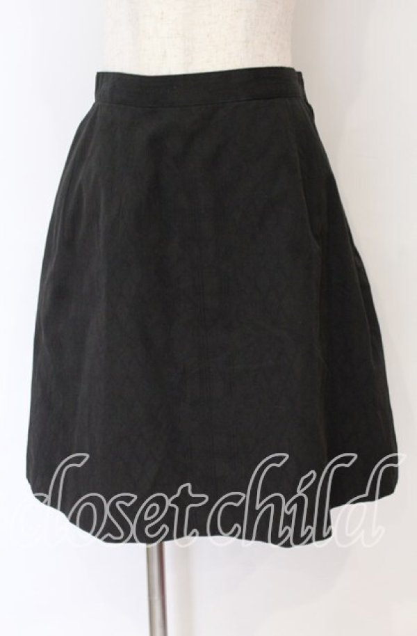 画像1: MIHO MATSUDA / 透かしレース柄スカート M ブラック O-25-10-29-132-GO-SK-OW-OS (1)