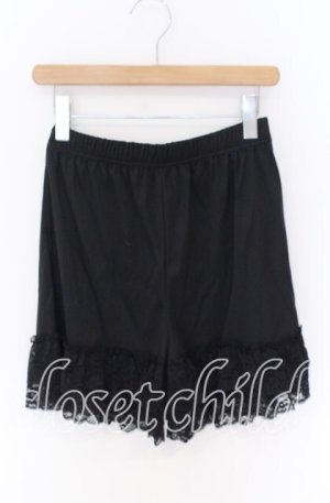 画像: axes femme / 裾レースデザインペチパンツ F クロ O-25-10-29-133-AX-PA-OW-OS