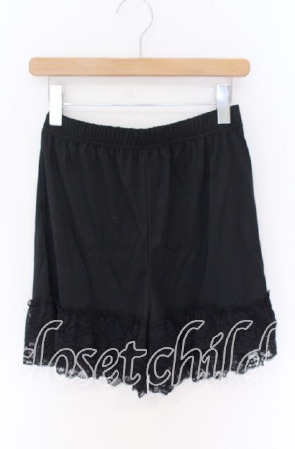 画像1: axes femme / 裾レースデザインペチパンツ F クロ O-25-10-29-133-AX-PA-OW-OS (1)