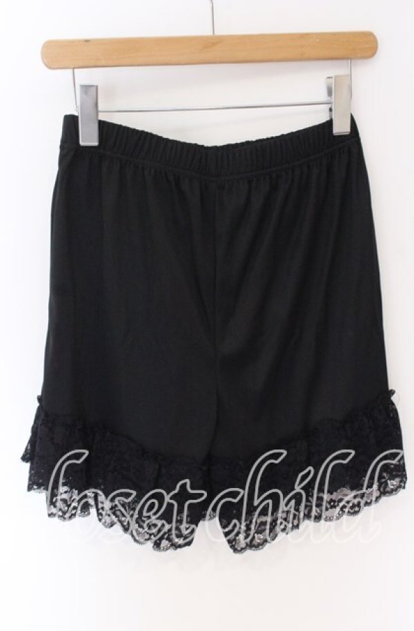 画像3: axes femme / 裾レースデザインペチパンツ F クロ O-25-10-29-133-AX-PA-OW-OS (3)